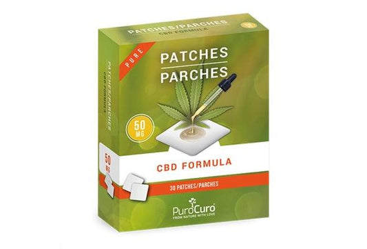 Puro Curo front box of 50mg CBD isolate patches