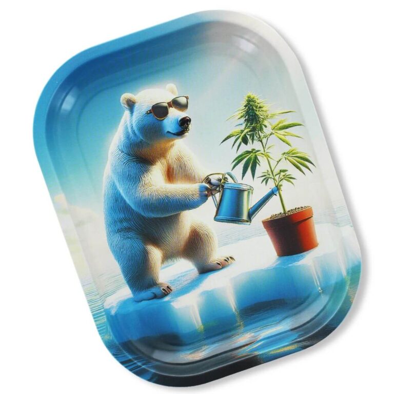 BEUZ Arctic Grower rolling tray small 18x14cm metal tray bear design Malta