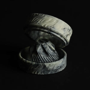 Black Marble Hash Grinder V3.0 – Durable & Stylish Hash Grinder displayed sideways