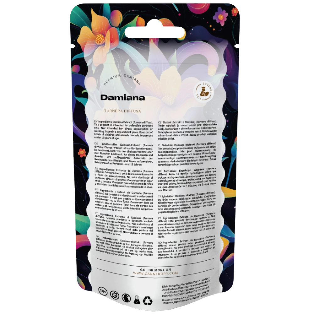 Canntropy Damiana (Turnera diffusa) Extract 10:1 - 10g and 25g back