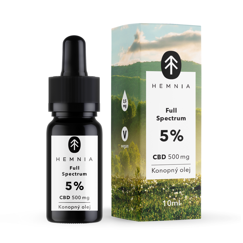 Hemnia Full-Spectrum CBD Hemp Oil 5% – 500mg CBD, 10ml