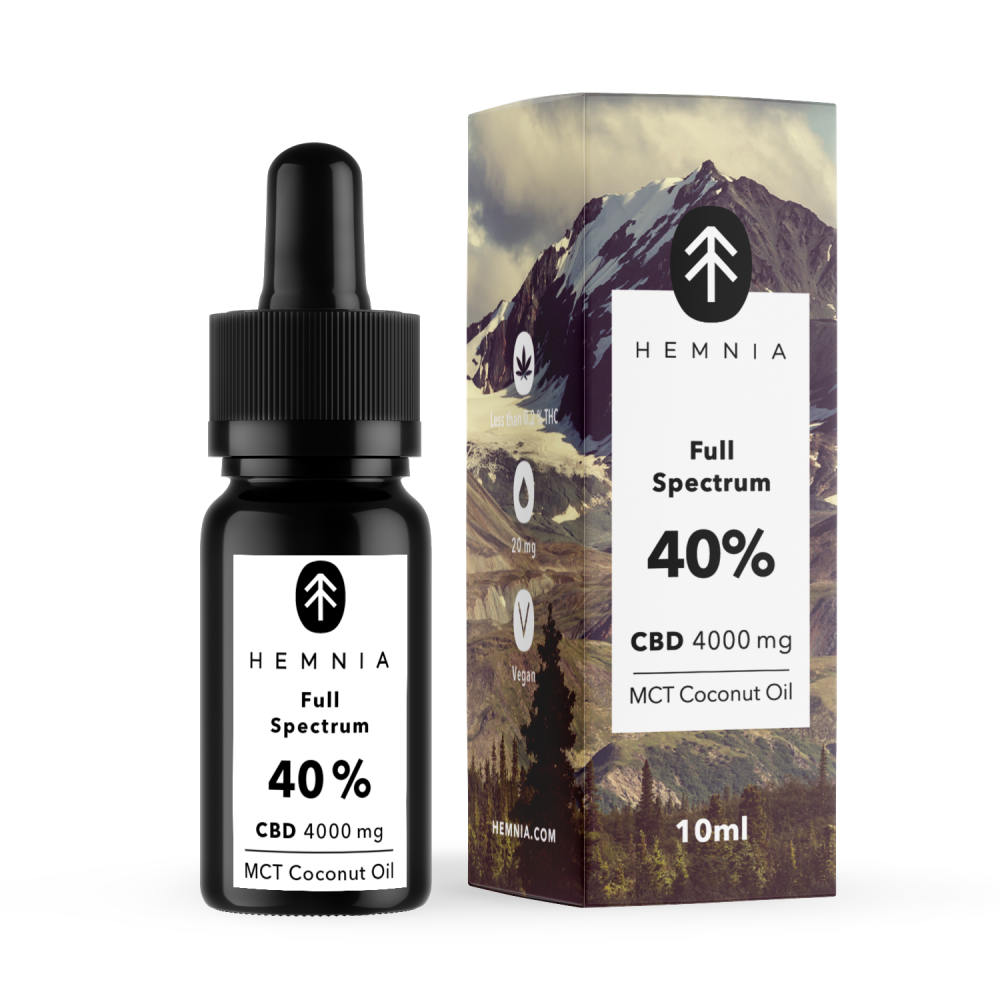 Cannabis Clinics Malta Hemnia Full-Spectrum CBD MCT Coconut Oil 40% – 4000mg CBD, 10ml
