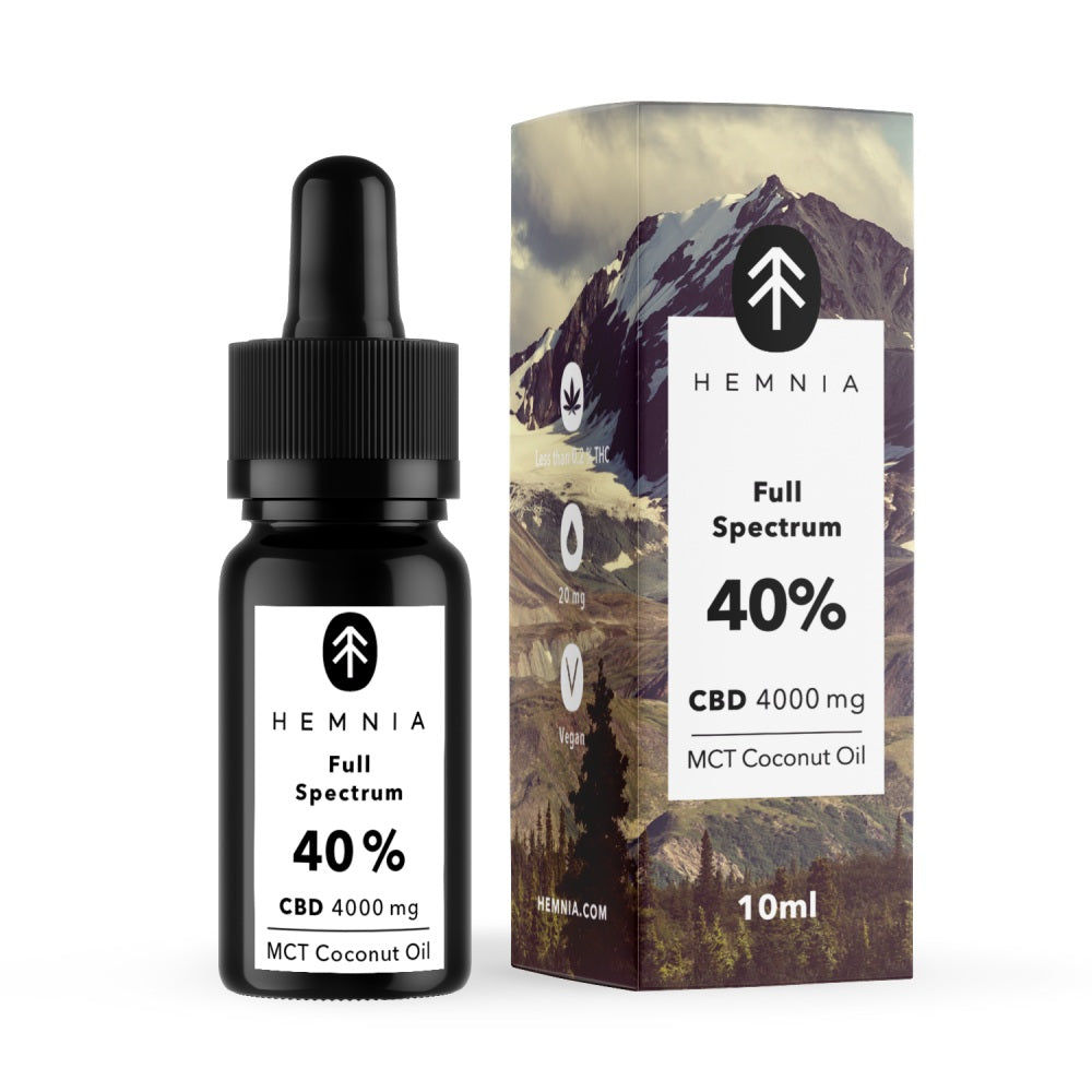 Cannabis Clinics Malta Hemnia Full Spectrum CBD Oil 40% – 4000 mg in MCT Coconut Oil (10 ml)