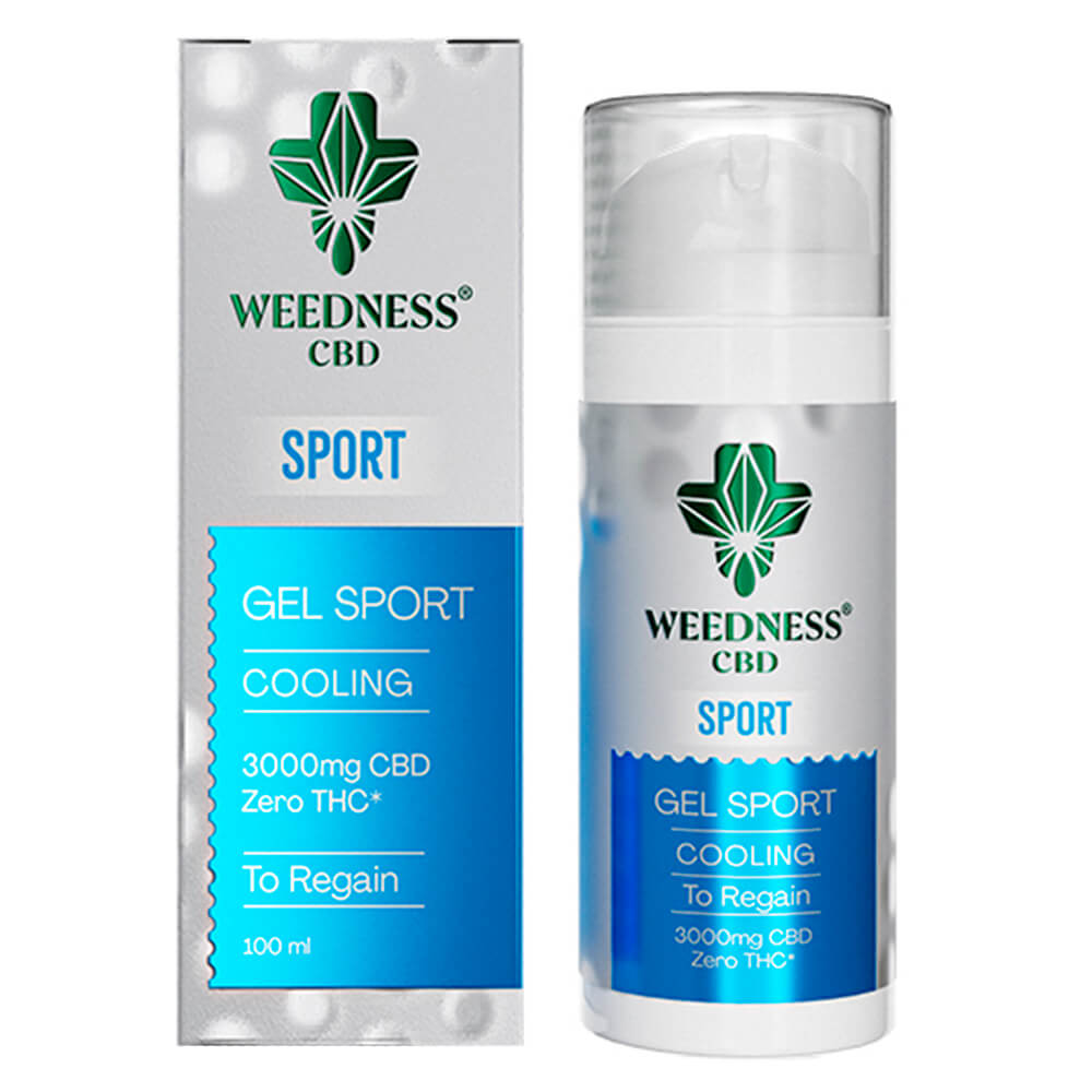 Weedness Sports Cooling Gel 3000 mg CBD in 100 ml bottle — cooling menthol gel for muscle & joint relief after exercise