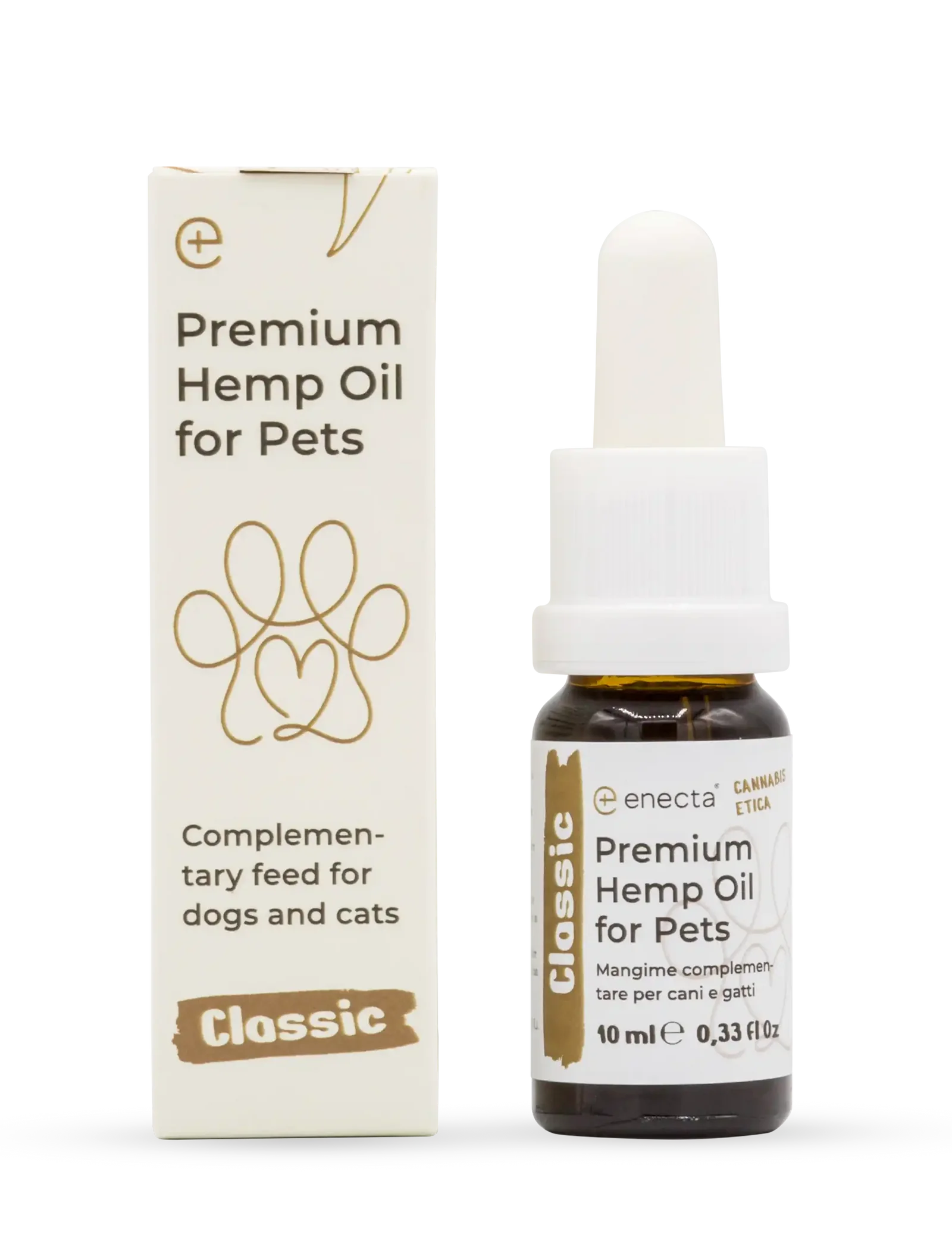 Enecta Premium Hemp Oil for Pets bottle and packaging from Cannabis Clinics Malta