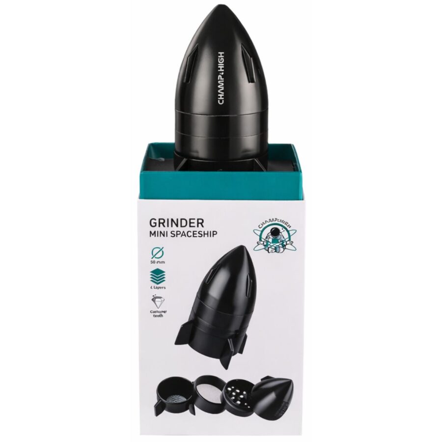 Champ High Mini Spaceship Metal Grinder 50mm (4-Part) - Gift Box