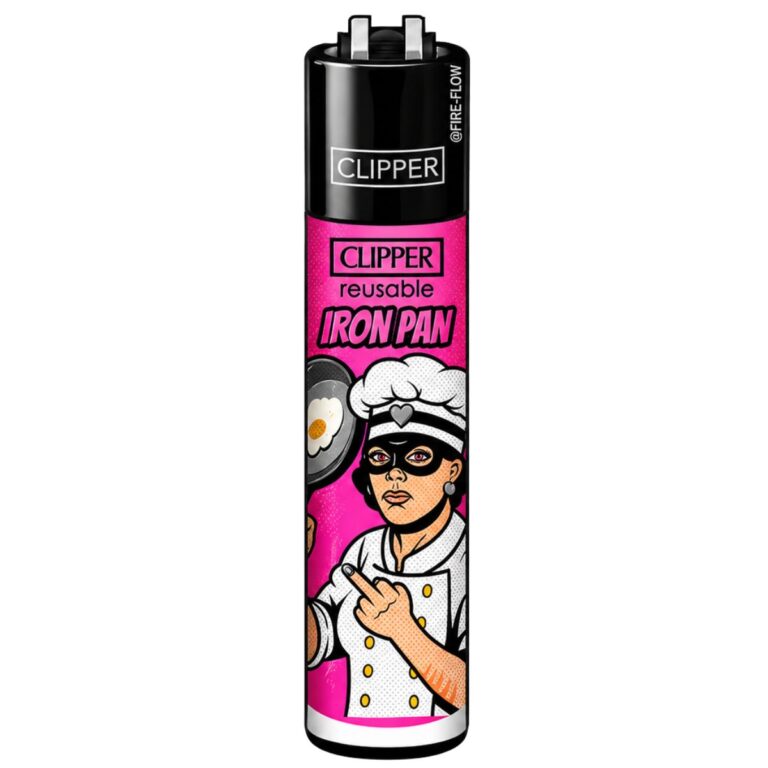 Clipper Classic Large Everyday Heroes Collection refillable lighter featuring Iron Pan