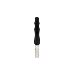 Black dry herb vaporizer with metal tip, isolated on white background
