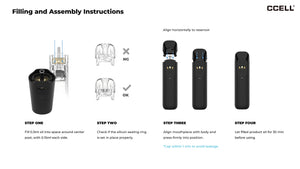 CCELL Eazie 0.3ml disposable vape filling and assembly instructions