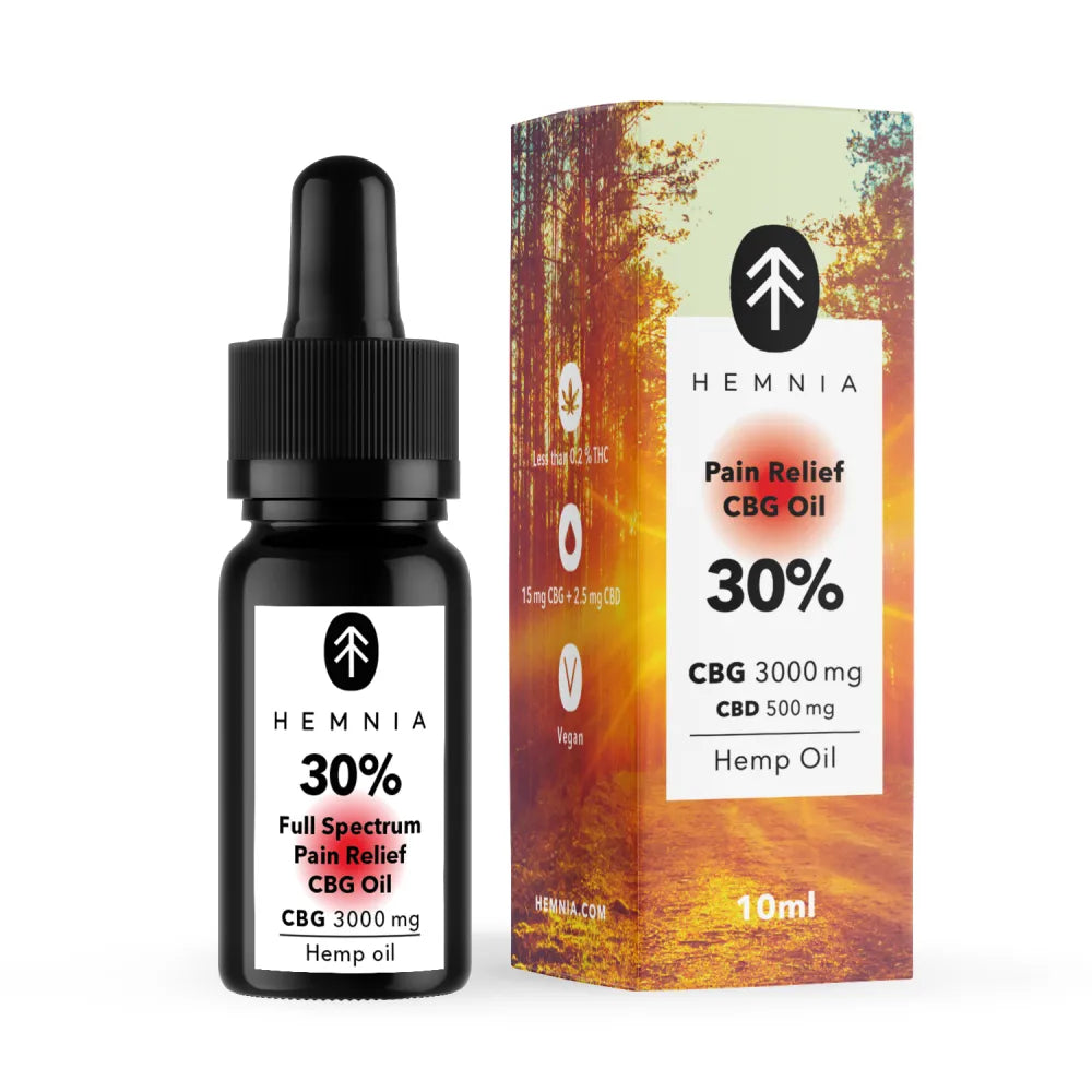 Hemnia Full Spectrum Pain Relief CBG Oil 30% – 3000 mg CBG + 5% CBD (10 ml) Malta
