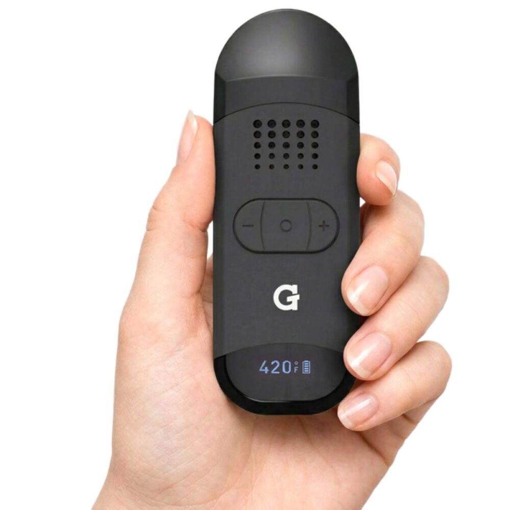 G Pen Dash II compact dry herb vaporizer held in hand