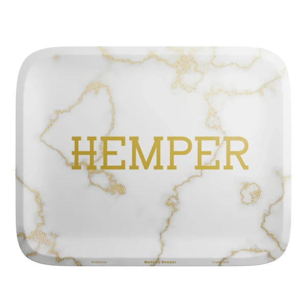 Luxe Marble White and Gold Rolling Tray Small and Medium sizes