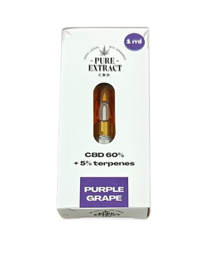 CBD cartridge - 60% CBD - 5% Terpenes - Purple Grape 1ml no background