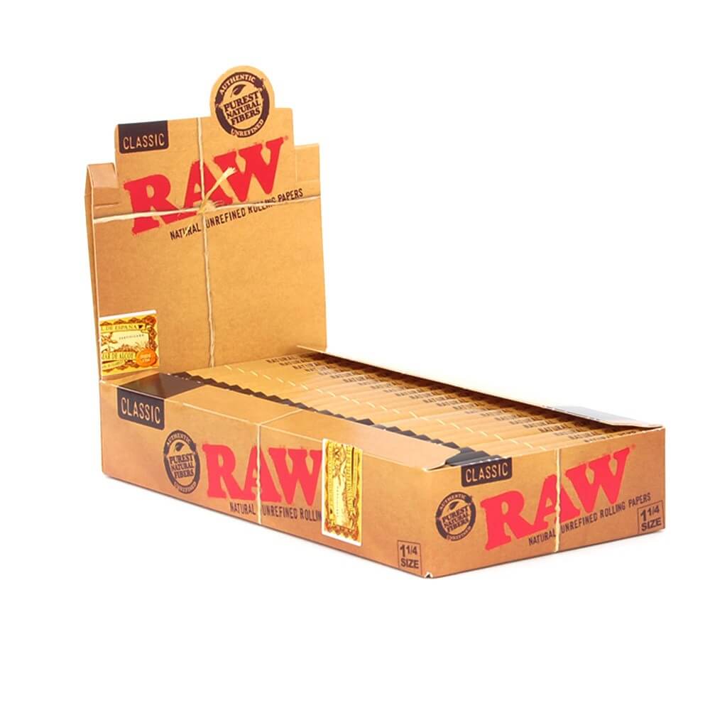 RAW classic 1 1/4 rolling papers small wide natural hemp papers Malta unrefined slow burn