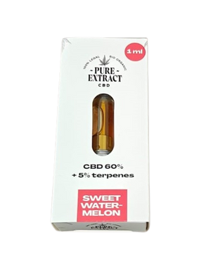 CBD cartridge - 60% CBD - 5% Terpenes - Sweet Watermelon 1ml no background