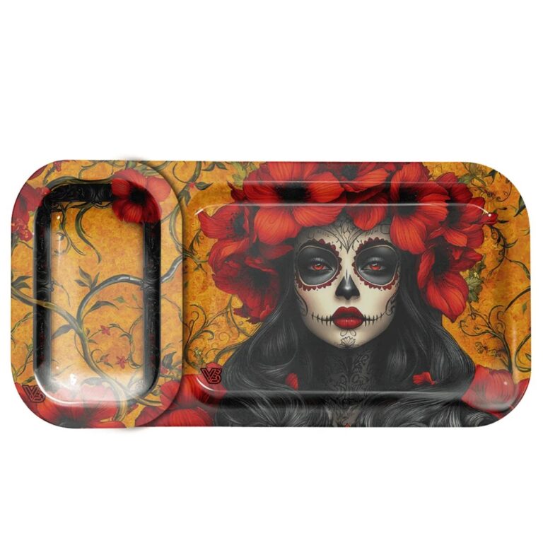 V-Syndicate Calavera skull metal rolling tray 32cm
