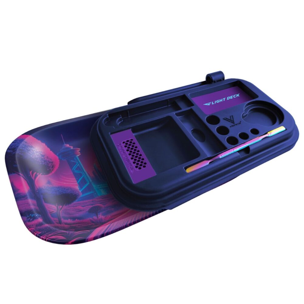 V-Syndicate Flight Deck Afterglow dab tray and metal tray together