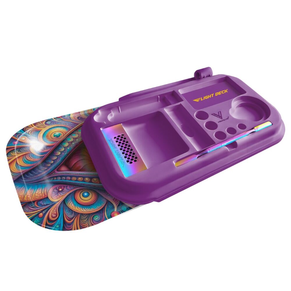 V-Syndicate Flight Deck Eye dab station with removable metal rolling tray