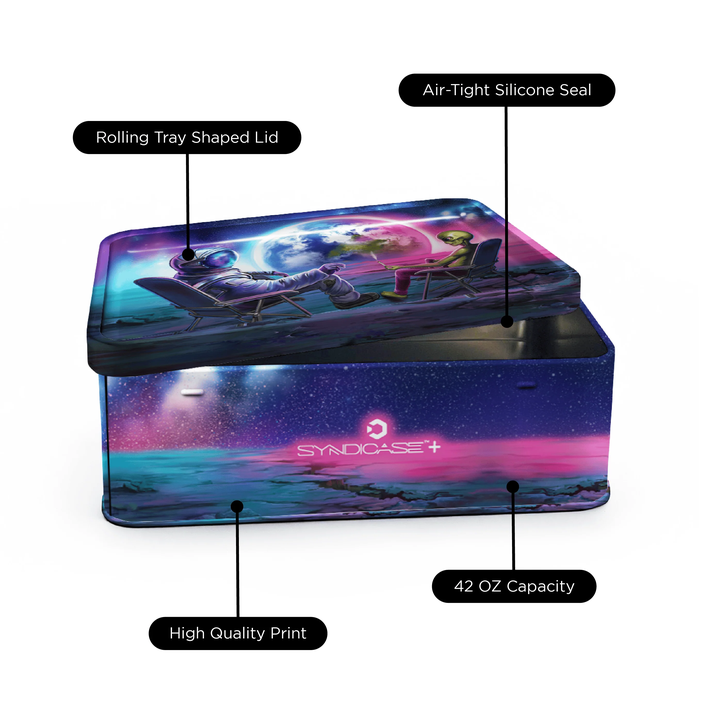V-Syndicate Syndicase Plus airtight storage box with rolling tray lid