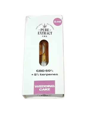 CBD cartridge - 60% CBD - 5% Terpenes - Wedding Cake 1ml no background