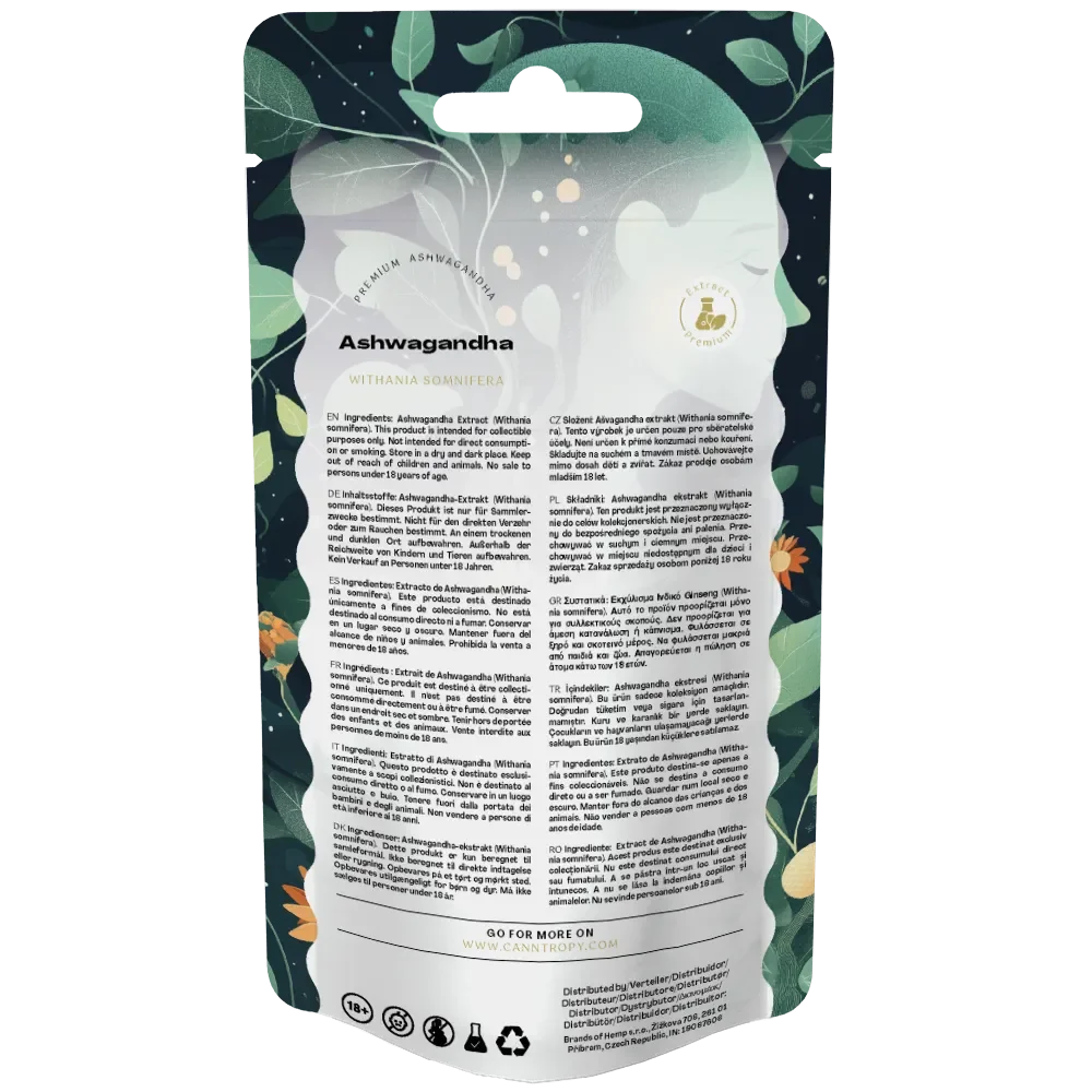 Canntropy Ashwagandha (Withania somnifera) Extract 5%, 10 g or 25g back
