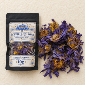10g Sacred Blue Lotus pouch with dried whole Blue Lotus flowers