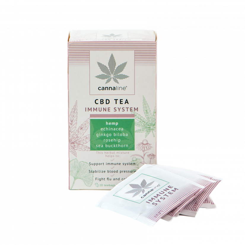CBD Tea Immunity 30g herbal hemp tea with echinacea and ginkgo Cannaline Malta