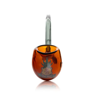 Das Boot Sherlock Pipe – Amber & Black Glass Hand Pipe front image