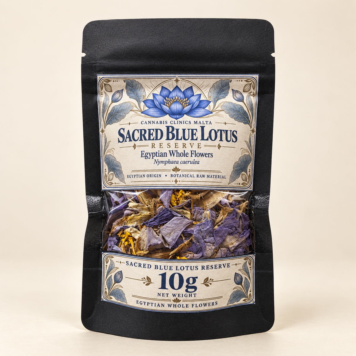 10g Sacred Blue Lotus Reserve Egyptian whole flowers pouch