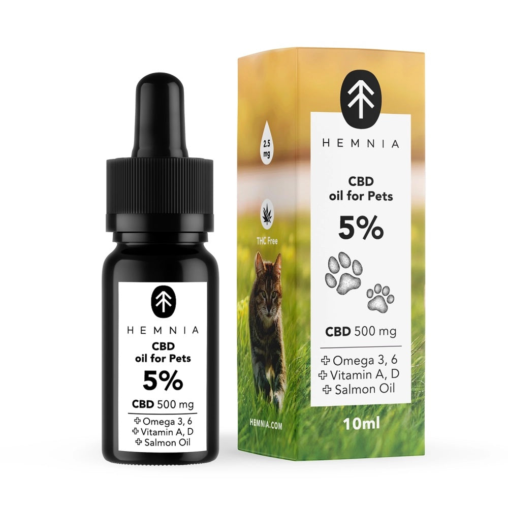 Hemnia CBD in Salmon Oil for Animals – 5% CBD (500 mg, 10 ml) Cannabis Clinics Malta