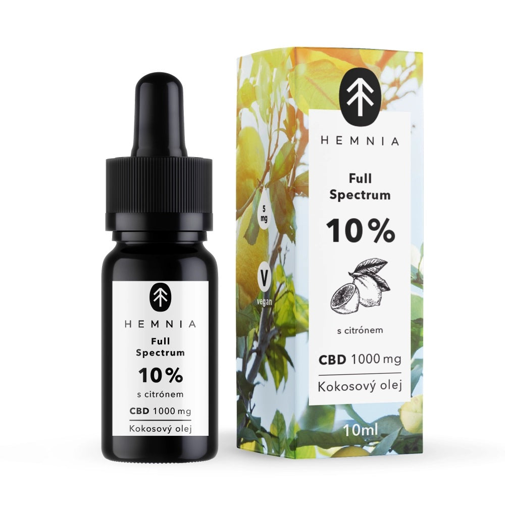 Hemnia CBD Oil 10% Full Spectrum – Lemon Flavour | 1000mg in MCT Coconut Oil, 10ml Cannabis Clinics Malta