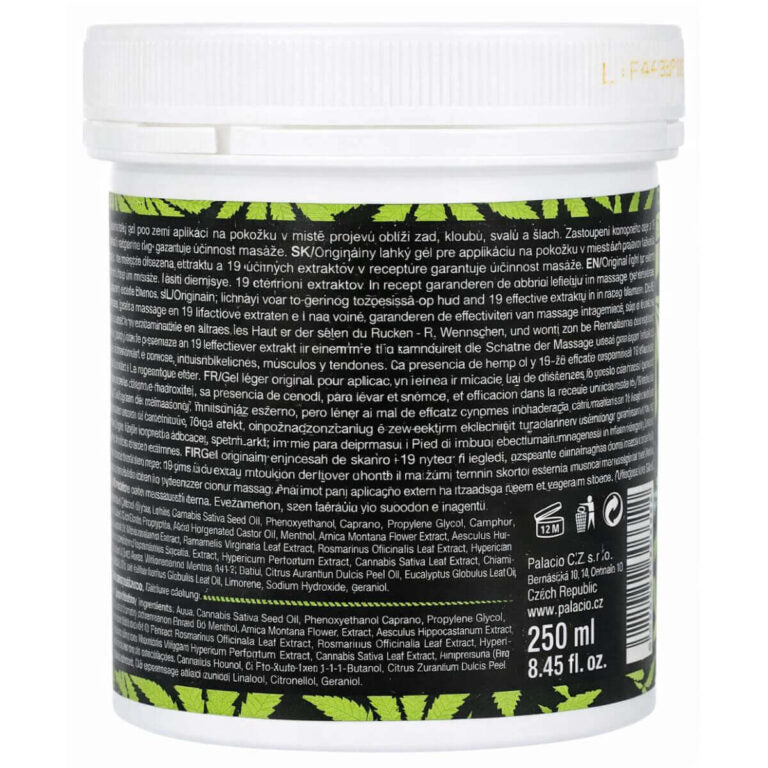 Palacio CannaGel cannabis massage gel 250ml hemp CBD cosmetic body care gel