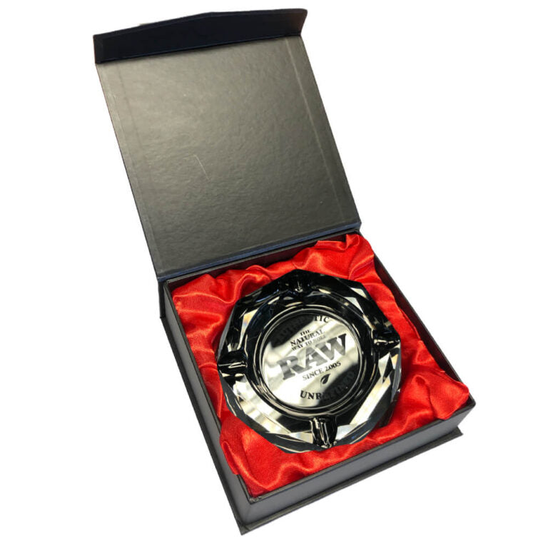 RAW dark side glass ashtray with gift box premium thick ashtray Malta smoking accessory