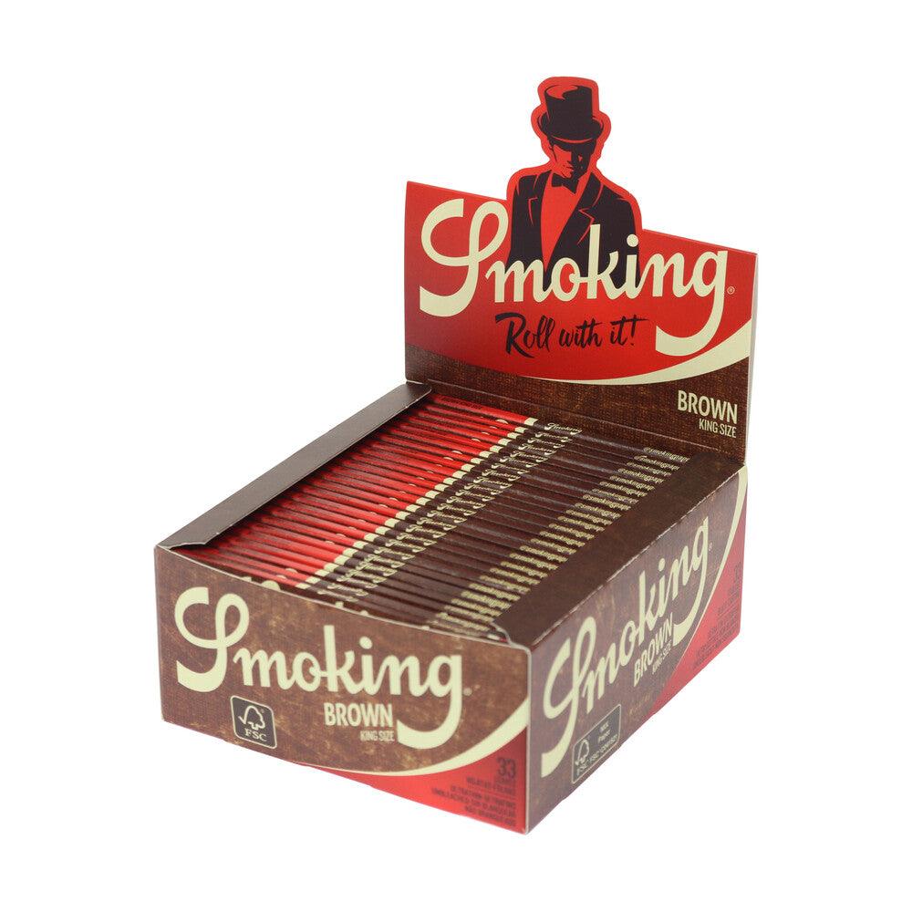 Smoking Brown kingsize slim rolling papers - D Vape Store