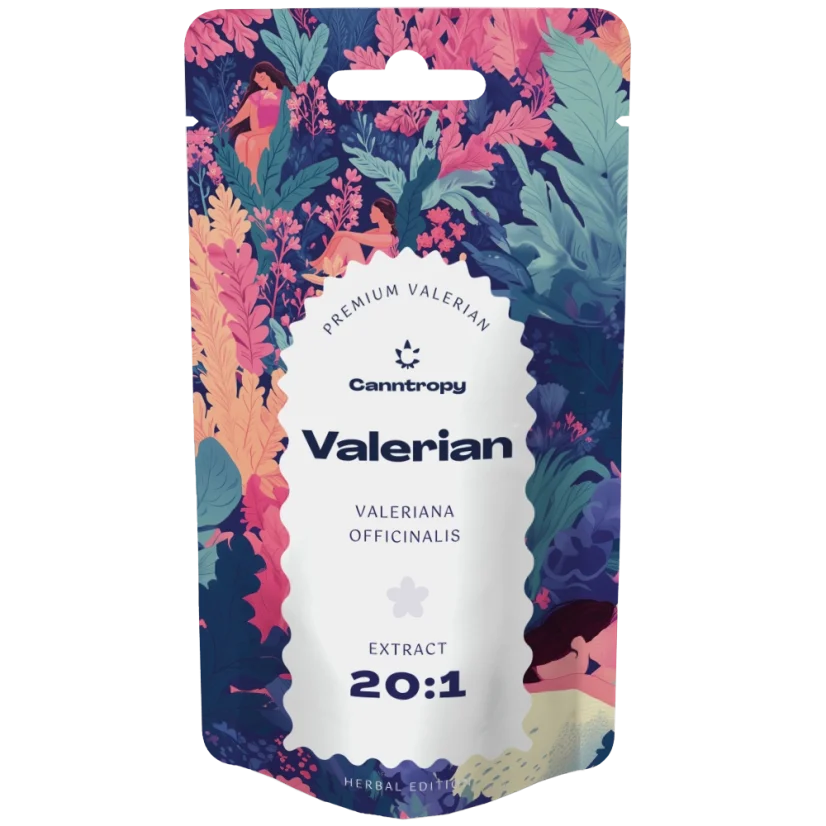 Cannabis Clinics Malta - Valerian Root Extract 20:1 (Valeriana officinalis) – 5 g / 10 g - Front of Pouch 