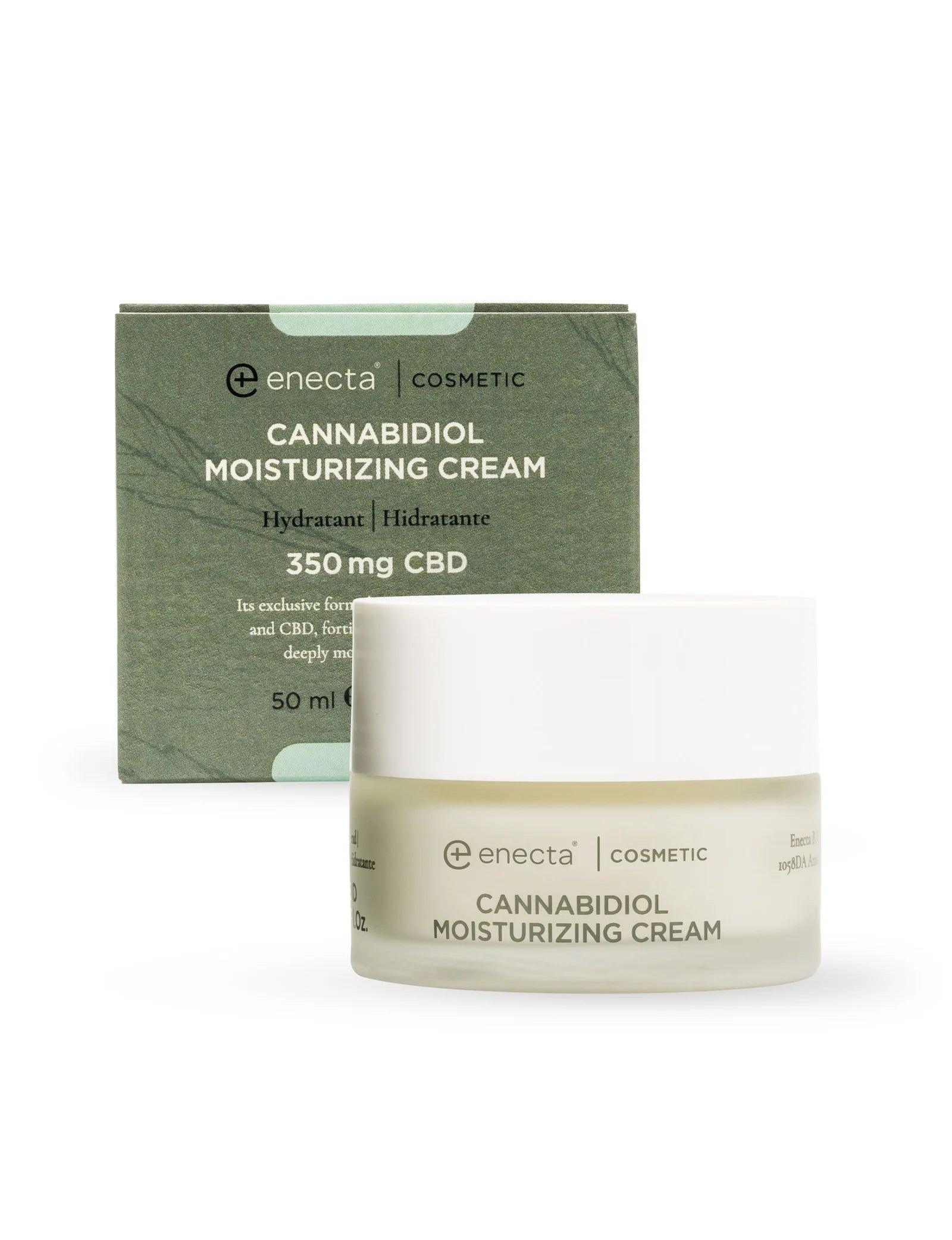 Enecta CBD Moisturizing Cream - 350mg CBD - 50ml - front packaging and bottle