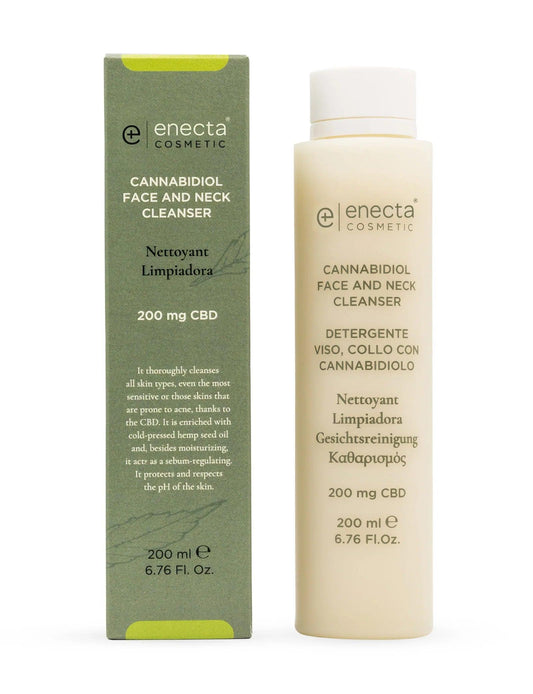 Enecta Face and Neck Cleanser (200mg CBD) - bottle and front packaging