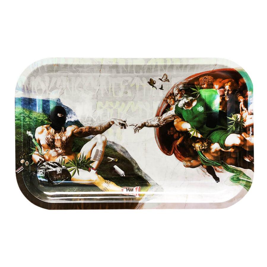 The Creation of Adam Medium Metal Rolling Tray - D Vape Store