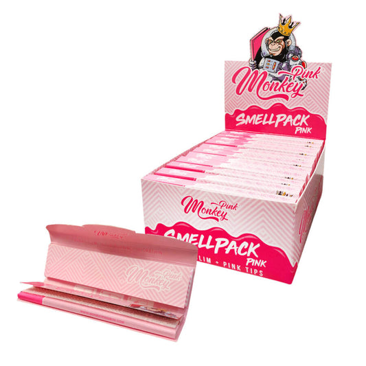 Monkey King Smellpack Pink KS Rolling Papers with Tips
